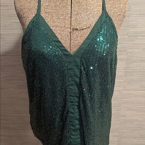 Emerald Sequin Camisole Top